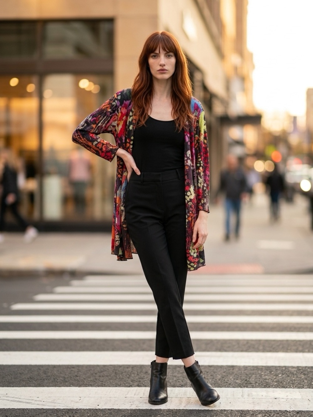 Ali Miles Multicolor Kimono Cardigan 2X